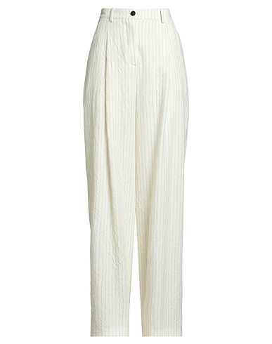 ALYSI Pantalone CRÈME Avorio 100% Lana Vergine