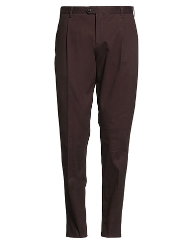 LARDINI Casual trouser Chocolate brown 98% Cotton, 2% Elastane
