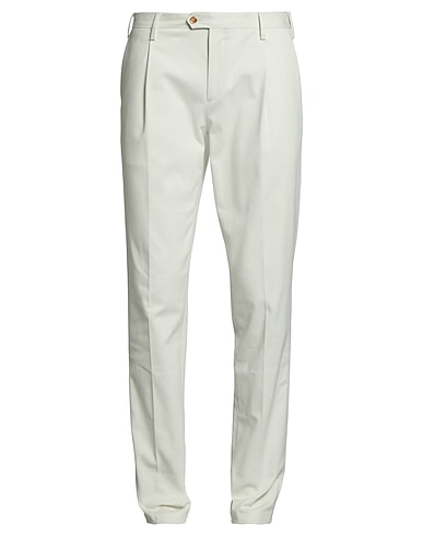 LARDINI Casual pants Off white 98% Cotton, 2% Elastane