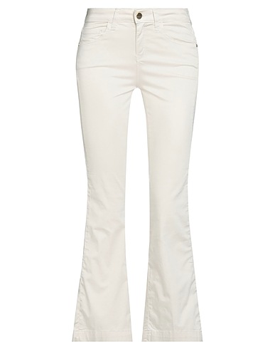 KAOS JEANS Casual trouser Ivory 90% Cotton, 7% Polyester, 3% Elastane