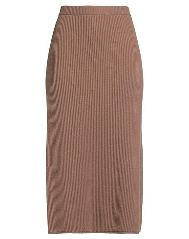 'S MAX MARA Midi skirt Brown 80% Virgin Wool, 20% Cashmere