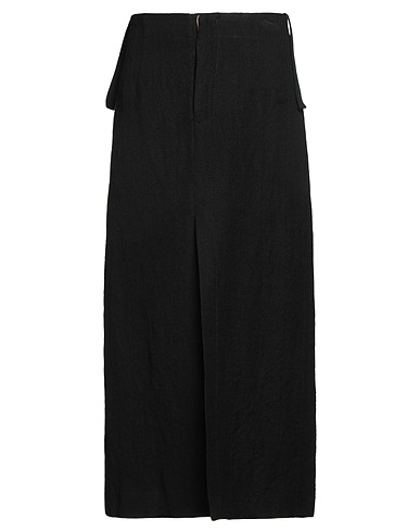 UMA WANG Long skirt Black 57% Virgin Wool, 41% Linen, 2% Paper