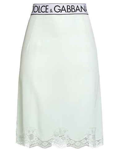 DOLCE&GABBANA Midi skirt Light green 82% Silk, 10% Polyamide, 8% Elastane