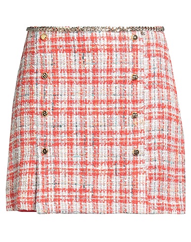 ELISABETTA FRANCHI Mini skirt Orange 40% Viscose, 38% Cotton, 18% Polyester, 4% Polyamide