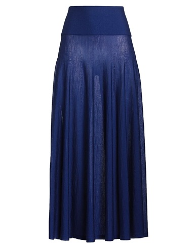 ALAÏA Long skirt Navy blue 100% Virgin Wool