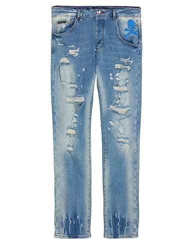 PHILIPP PLEIN Denim trousers Blue 98% Cotton, 2% Elastane, Polyester