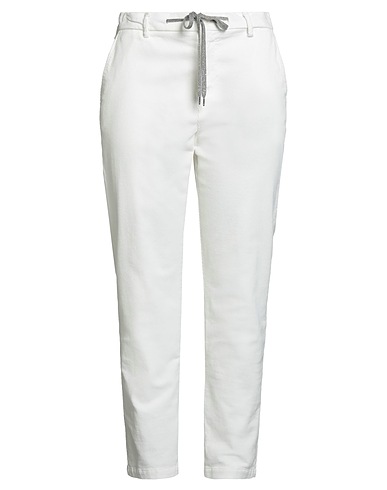 ELEVENTY Casual trouser Off white 98% Cotton, 2% Elastane