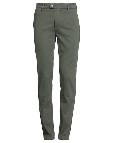 TELERIA ZED Pantalone Verde militare 99% Cotone, 1% Elastan