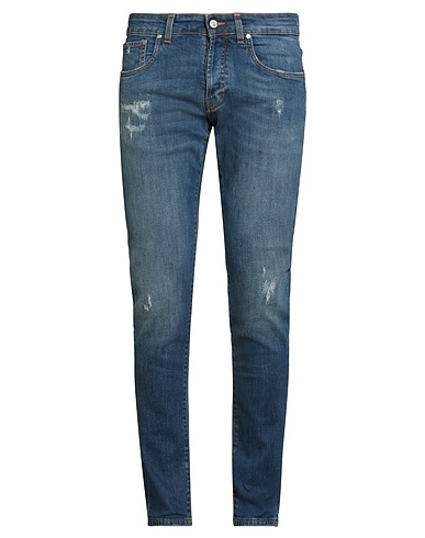 LIU •JO MAN Denim trousers Blue 98% Cotton, 2% Elastane
