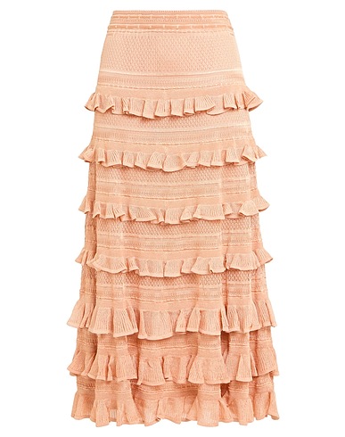 ZIMMERMANN Midi skirt Apricot 74% Viscose, 22% Polyamide, 4% Polyester