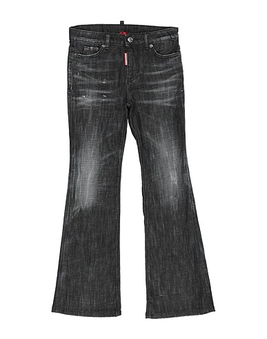 DSQUARED2 Denim trousers Black 98% Cotton, 2% Elastane, Cow leather