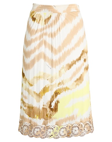 CAVALLI CLASS Midi skirt Beige 94% Viscose, 6% Elastane