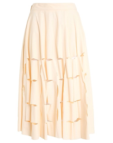 WHITE SAND Midi skirt Ivory 67% Cotton, 33% Nylon