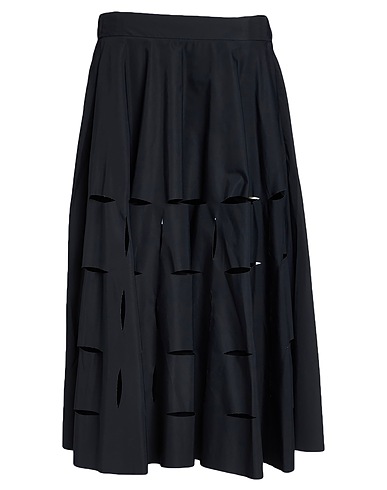 WHITE SAND Midi skirt Black 67% Cotton, 33% Nylon