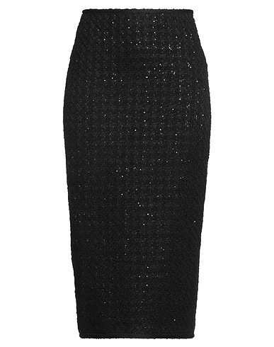 ROTATE BIRGER CHRISTENSEN Midi skirt Black 44% Polyacrylic, 28% Recycled polyester, 25% Wool, 3% Polyamide