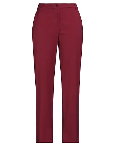 LAURA URBINATI Casual trouser Burgundy 98% Virgin Wool, 2% Elastane