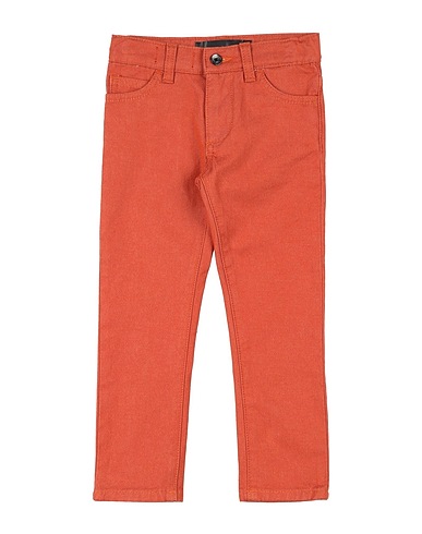 DOLCE&GABBANA Casual trouser Orange 99% Cotton, 1% Elastane, Calfskin, Zamak