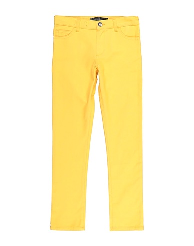 DOLCE&GABBANA Casual trouser Yellow 99% Cotton, 1% Elastane, Calfskin, Zamak