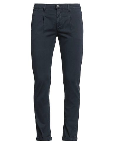 GREY DANIELE ALESSANDRINI Casual trouser Navy blue 98% Cotton, 2% Elastane
