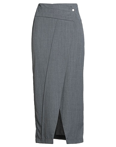 RÓHE Langer Rock Grau 55% Polyester, 45% Schurwolle
