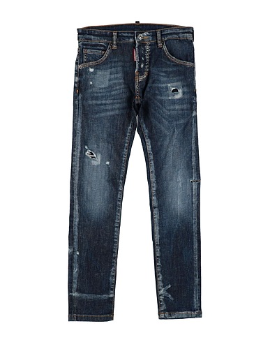 DSQUARED2 Denim pants Blue 92% Cotton, 6% Elastomultiester, 2% Elastane, Cow leather