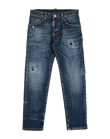DSQUARED2 Denim trousers Blue 92% Cotton, 6% Elastomultiester, 2% Elastane, Cow leather