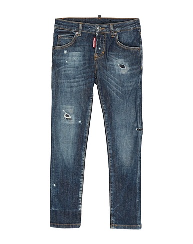 DSQUARED2 Denim pants Blue 92% Cotton, 6% Elastomultiester, 2% Elastane, Cow leather