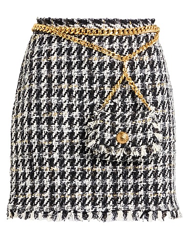 ELISABETTA FRANCHI Mini skirt Black 31% Polyamide, 30% Acrylic, 29% Cotton, 8% Polyester, 2% Other Fibres