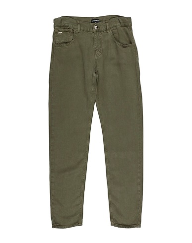 EMPORIO ARMANI Denim trousers Military green 61% Lyocell, 39% Linen