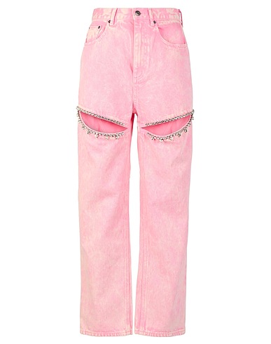 AREA Denim trousers Pink 100% Cotton