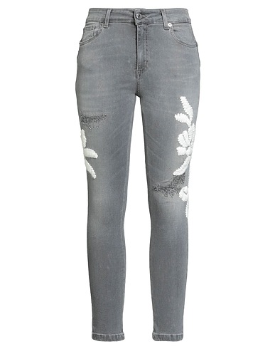 ERMANNO FIRENZE Denim trousers Grey 81% Cotton, 17% Polyester, 2% Elastane, Acrylic, Alpaca wool
