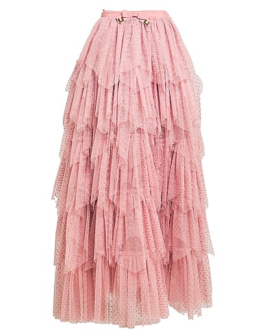 ELISABETTA FRANCHI Maxi Skirts Pink 100% Polyester, Polyamide