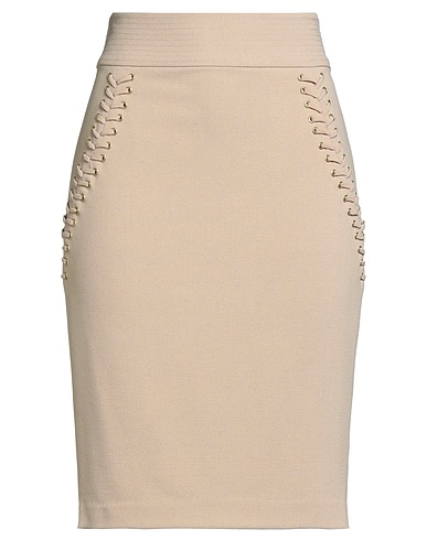 CAVALLI CLASS Midi skirt Beige 62% Polyester, 32% Rayon, 6% Elastane
