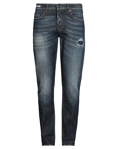 YCHAI Denim trousers Blue 99% Cotton, 1% Elastane