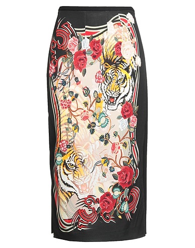 CAVALLI CLASS Midi skirt Black 69% Viscose, 25% Polyamide, 6% Elastane