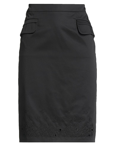 CAVALLI CLASS Midi skirt Black 98% Cotton, 2% Elastane