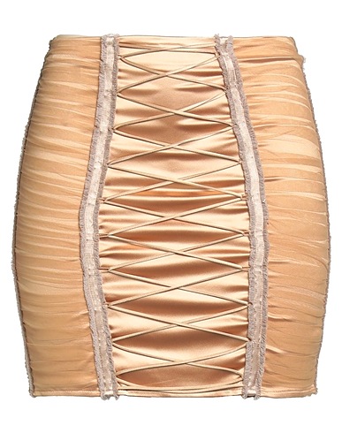 ELISABETTA FRANCHI Mini skirt Camel 49% Acetate, 44% Polyamide, 7% Elastane