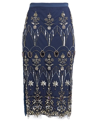 ELISABETTA FRANCHI Midi skirt Navy 100% Polyester