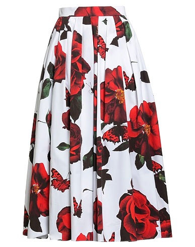 MCQUEEN Gonna midi Bianco 100% Cotone