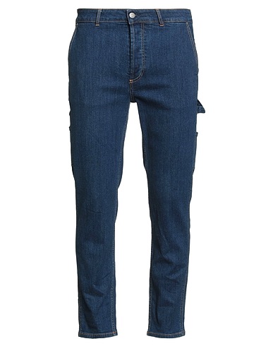 GREY DANIELE ALESSANDRINI Denim trousers Blue 98% Cotton, 2% Elastane
