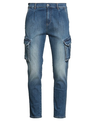 GREY DANIELE ALESSANDRINI Denim pants Blue 98% Cotton, 2% Elastane