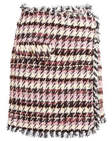 SHIRTAPORTER Mini skirt Pink 37% Polyester, 28% Cotton, 22% Virgin Wool, 13% Viscose