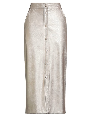 SHIRTAPORTER Gonna midi Platino 66% Poliuretano, 34% Viscosa