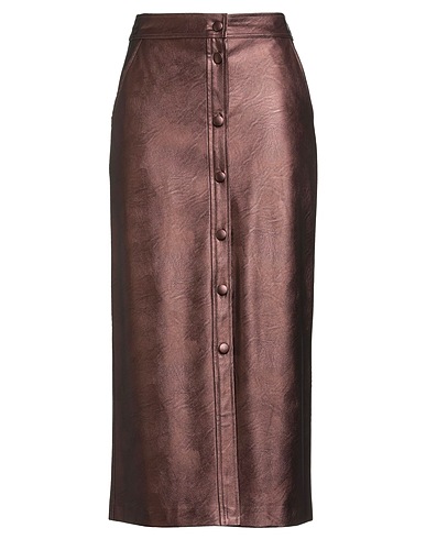 SHIRTAPORTER Midi skirt Bronze 66% Polyurethane, 34% Viscose