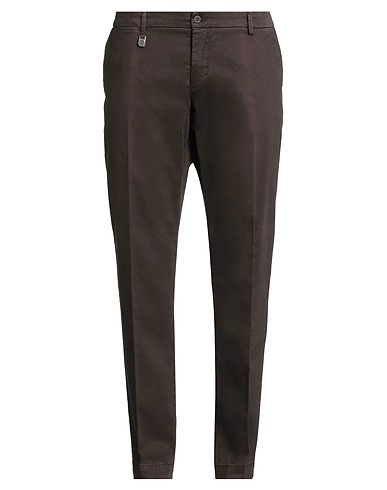 DESICA DESIDERIO CAMPANO Casual trouser Dark brown 98% Cotton, 2% Elastane
