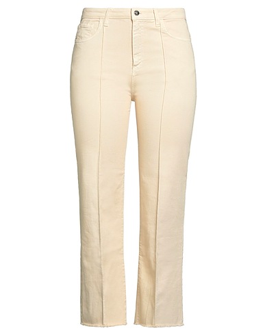 BEATRICE .B Denim pants Pastel yellow 97% Cotton, 3% Elastane