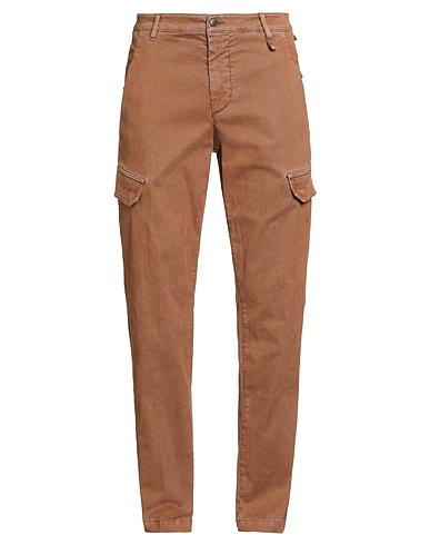 BLAUER. Casual trouser Brown 92% Cotton, 6% Viscose, 2% Elastane