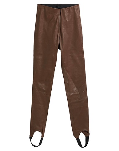 ENES Leggings Marrone 95% Pelle di agnello, 5% Elastan