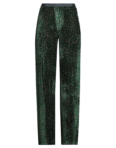 SIYU Pantalón Verde oscuro 75% Viscosa, 25% Seda