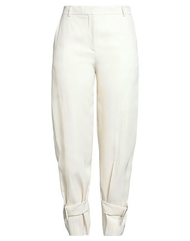 TOTEME Casual trouser Ivory 93% Viscose, 7% Polyamide
